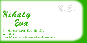 mihaly eva business card